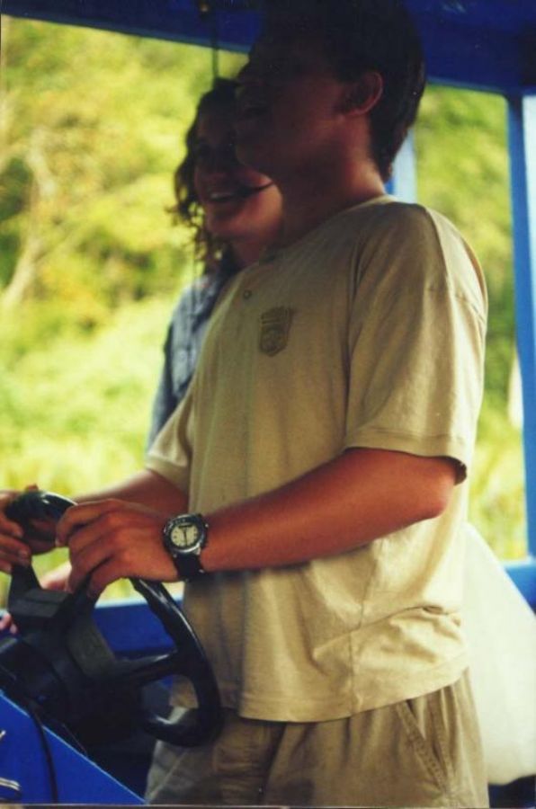 Driving the swamp tour boat