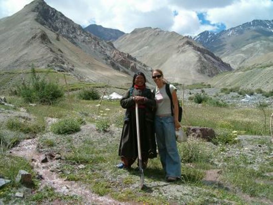 Neta making new friends on the track